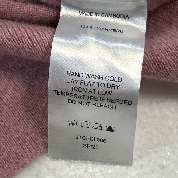 Quince 100% Mongolian Cashmere Sweater Women's Size Medium Pink V-Neck Pullover - Picture 9 of 13